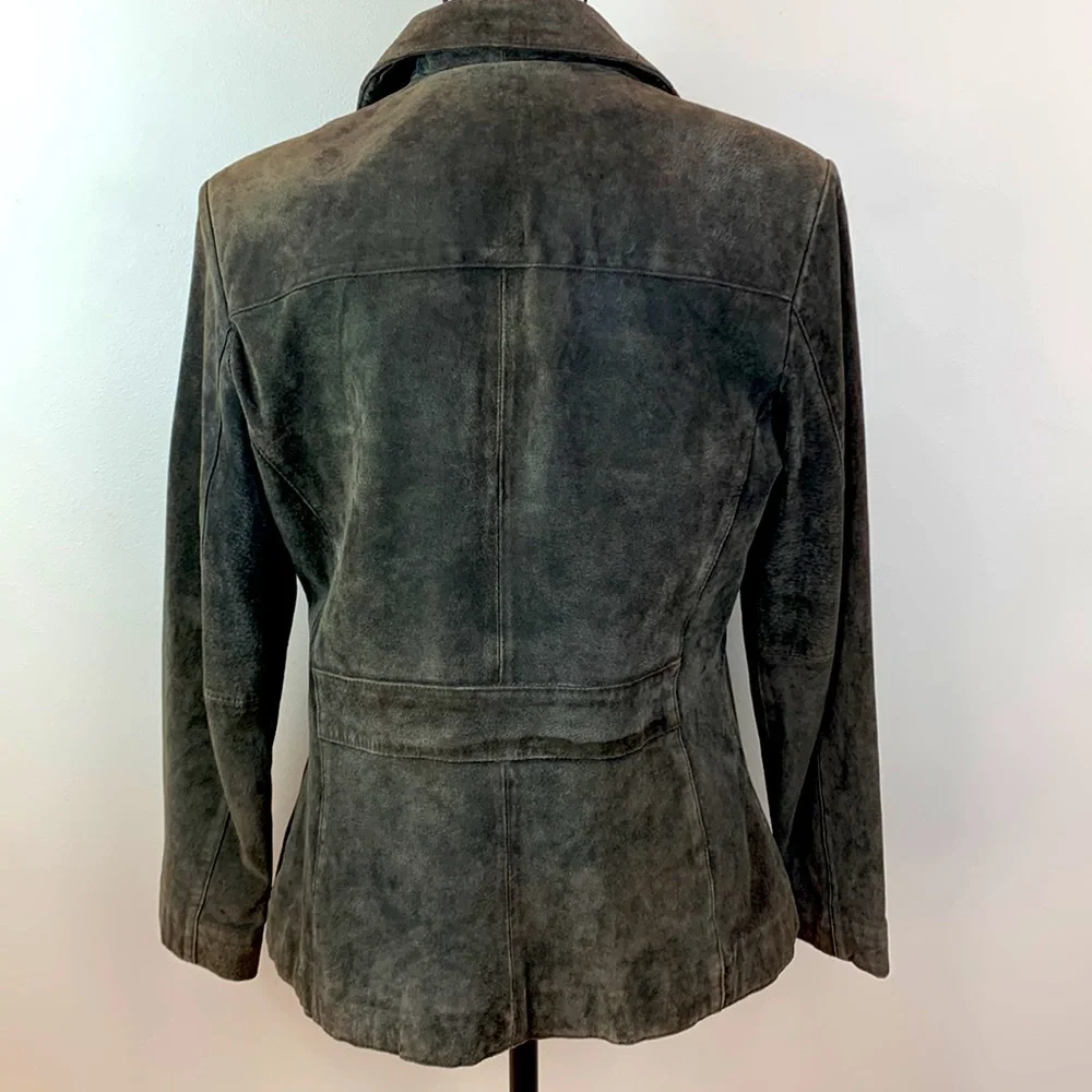 Vintage Wilsons Leather Suede Leather Jacket in Smokey Charcoal - Picture 4 of 10